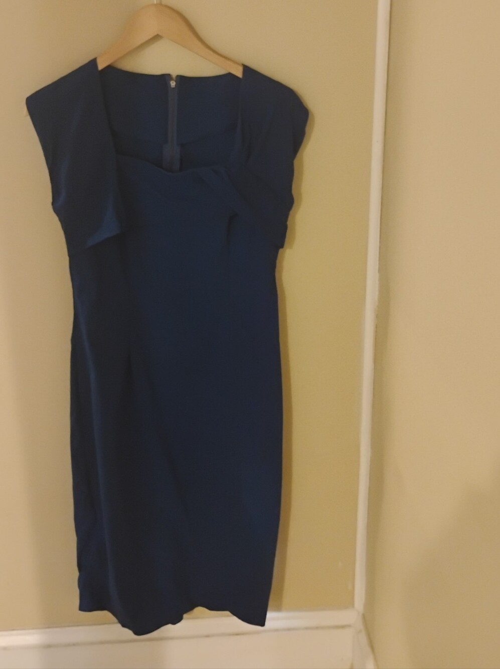 Bettie Page Women's Modern Rockabilly Does 50s Blue Wiggle Dress Sz M